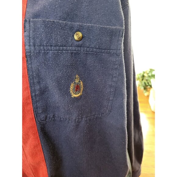 Bugle Boy Vintage 90s Red/Blue/Green Color Block Button Up Shirt L Preppy Retro - Picture 5 of 8